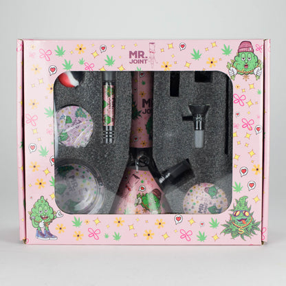 10-in-1 Smoke Set Complete Smoking Kit with 8" Glass Bong-MJ/420