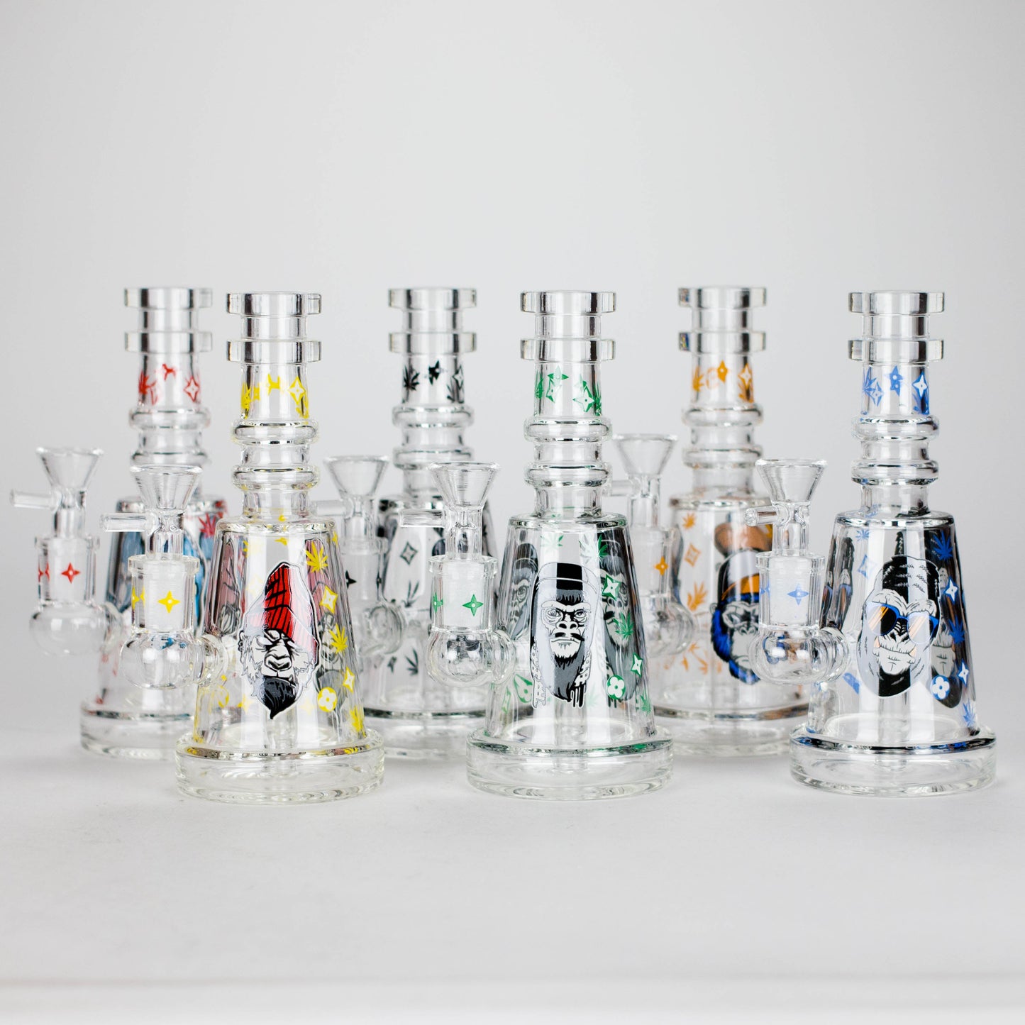 6.5" Gorillux Glow in the dark Glass Bong