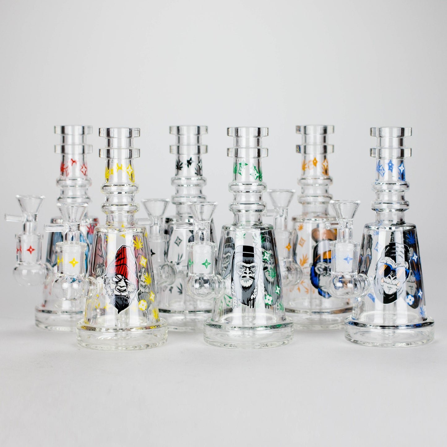 6.5" Gorillux Glow in the dark Glass Bong