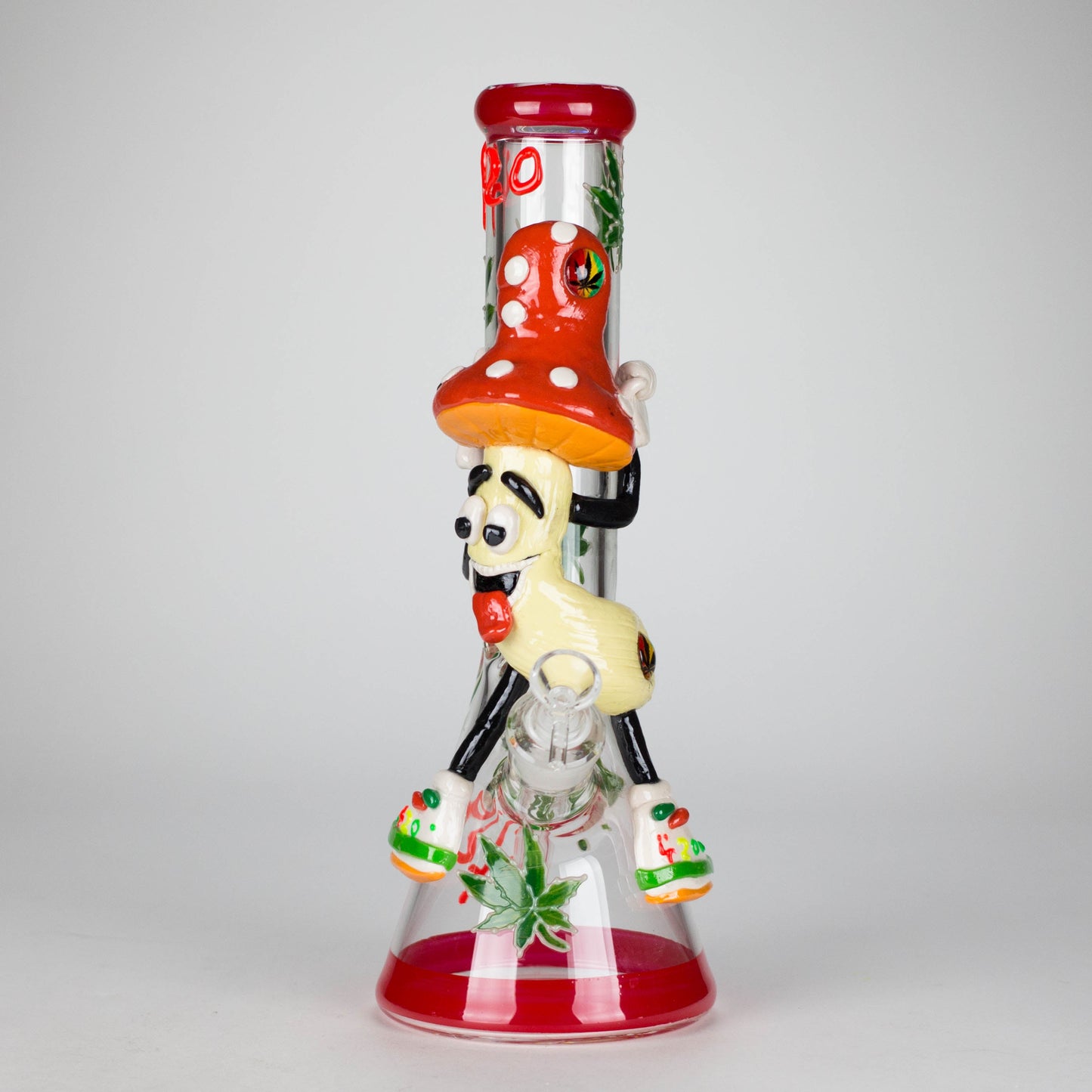 13" Shroomed Out Glow in the dark Glass Bong