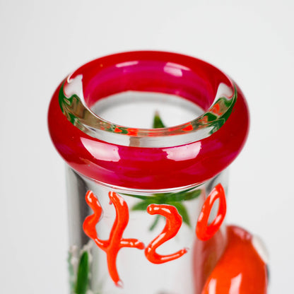 13" Shroomed Out Glow in the dark Glass Bong