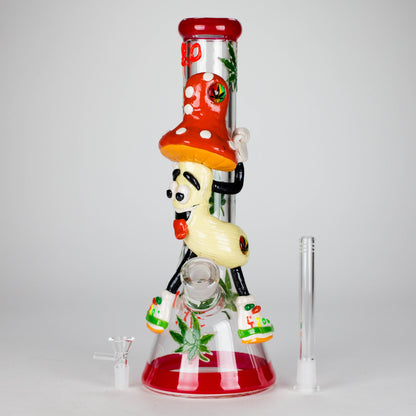 13" Shroomed Out Glow in the dark Glass Bong