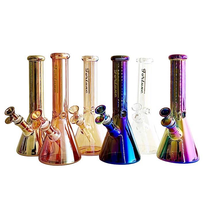 Fortune | 10"  5mm Electroplate Glass Bong- Assorted Colour