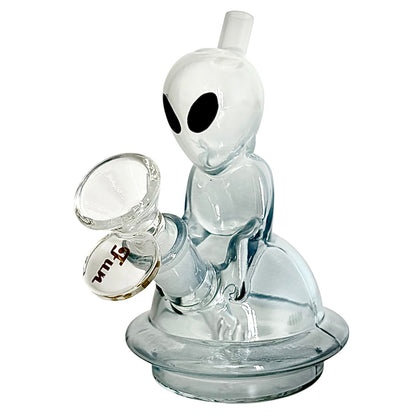 5" Alien Design Glass Bong – Compact & Stemless