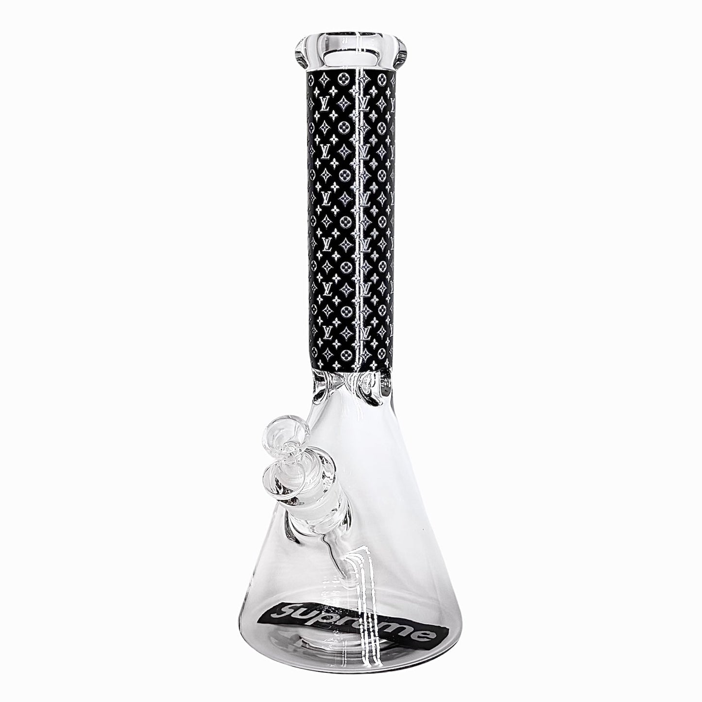 14" Stylish Glow-in-the-Dark Glass Bong – 7mm Thick