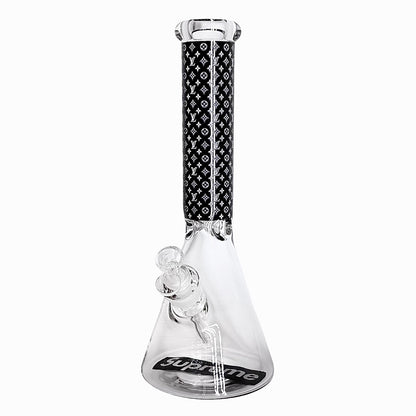 14" Stylish Glow-in-the-Dark Glass Bong – 7mm Thick
