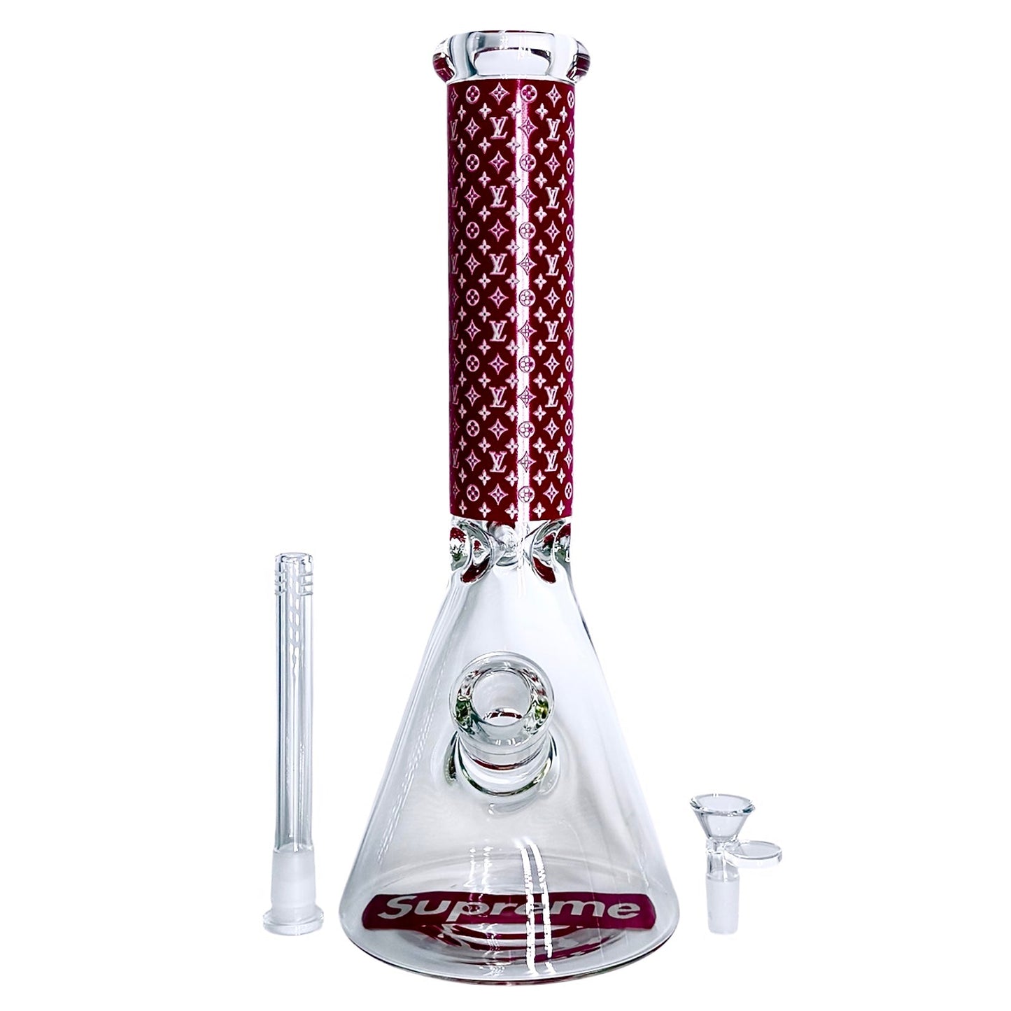 14" Stylish Glow-in-the-Dark Glass Bong – 7mm Thick