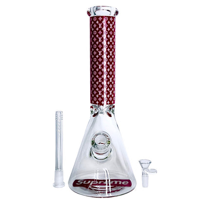 14" Stylish Glow-in-the-Dark Glass Bong – 7mm Thick