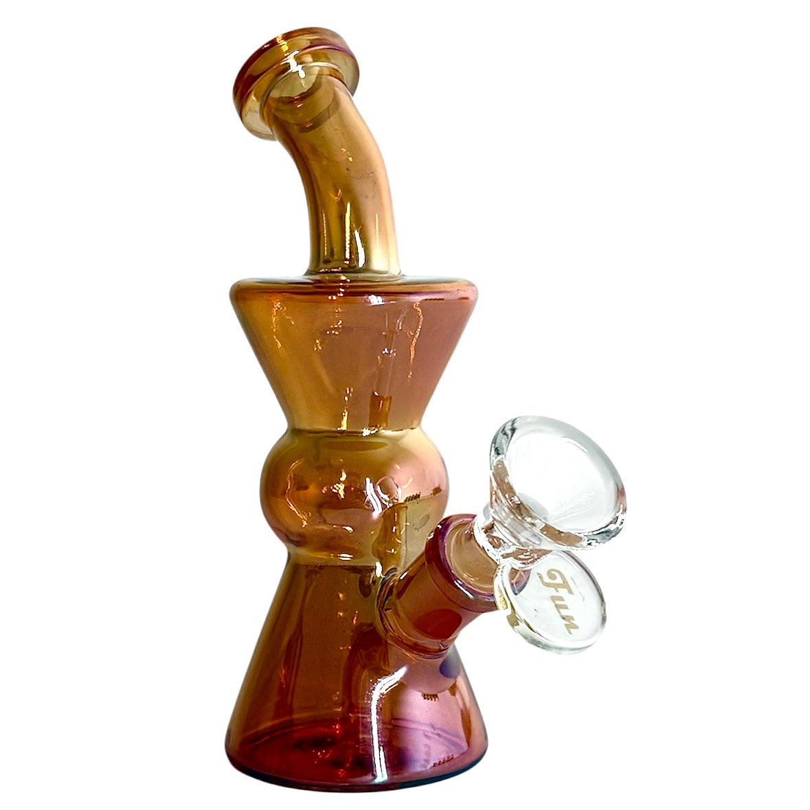 6" Hourglass Electroplate Glass Bong – Compact & Stemless