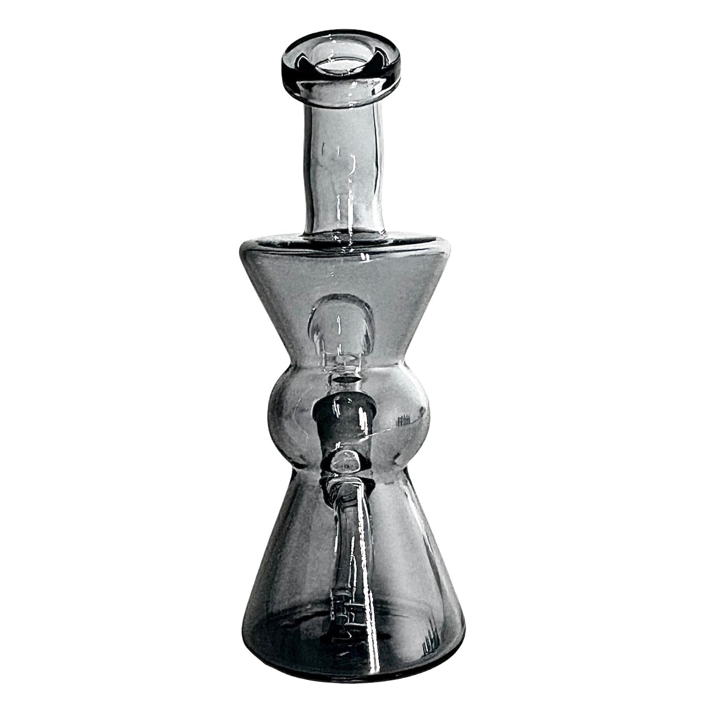 6" Hourglass Electroplate Glass Bong – Compact & Stemless