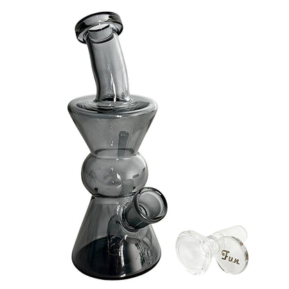 6" Hourglass Electroplate Glass Bong – Compact & Stemless