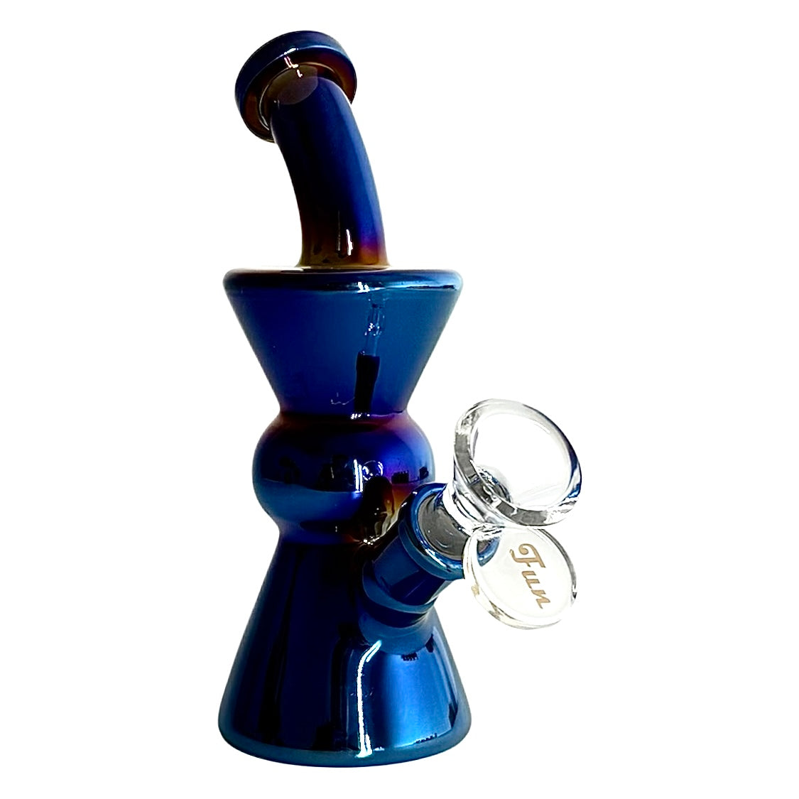 6" Hourglass Electroplate Glass Bong – Compact & Stemless