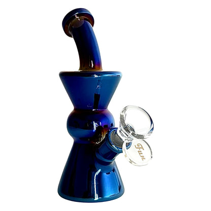 6" Hourglass Electroplate Glass Bong – Compact & Stemless