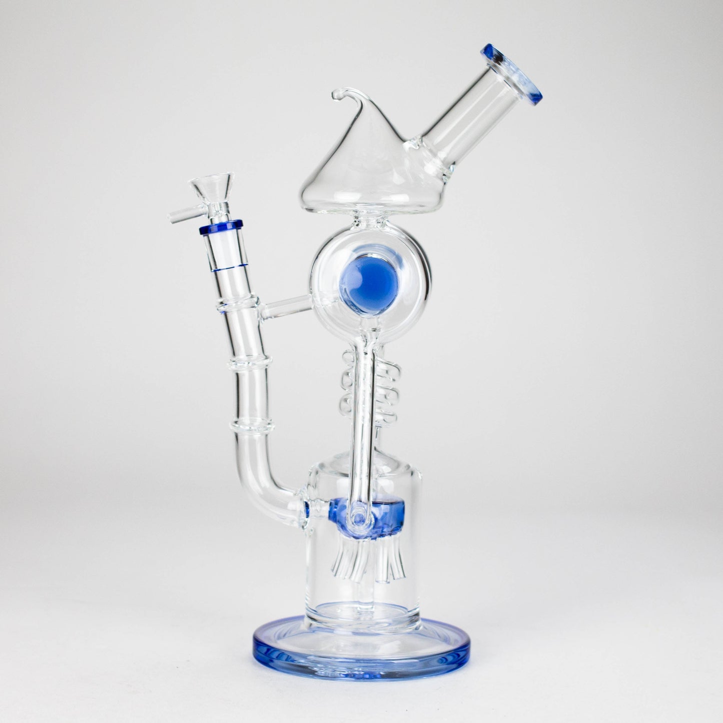 12″ Recycler Glass Bong – 5MM Thick Borosilicate with Coil Tube Design [C1575]
