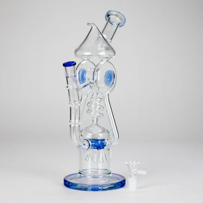 12″ Recycler Glass Bong – 5MM Thick Borosilicate with Coil Tube Design [C1575]