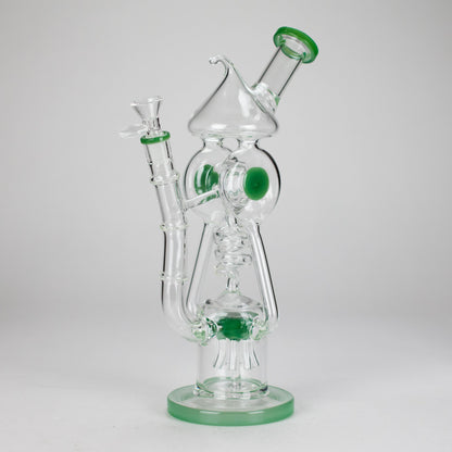12″ Recycler Glass Bong – 5MM Thick Borosilicate with Coil Tube Design [C1575]