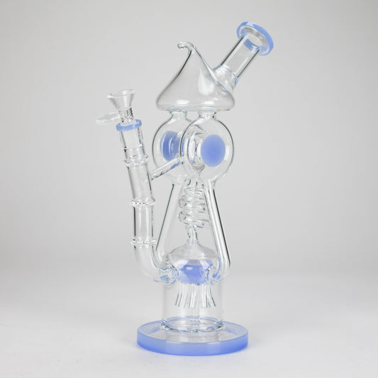 12″ Recycler Glass Bong – 5MM Thick Borosilicate with Coil Tube Design [C1575]