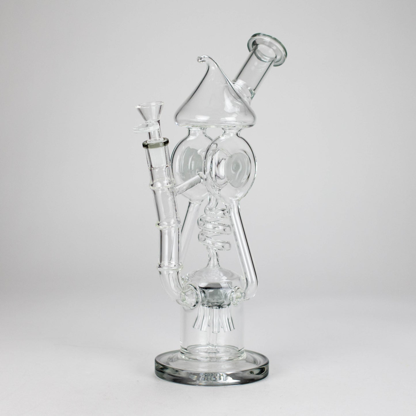 12″ Recycler Glass Bong – 5MM Thick Borosilicate with Coil Tube Design [C1575]