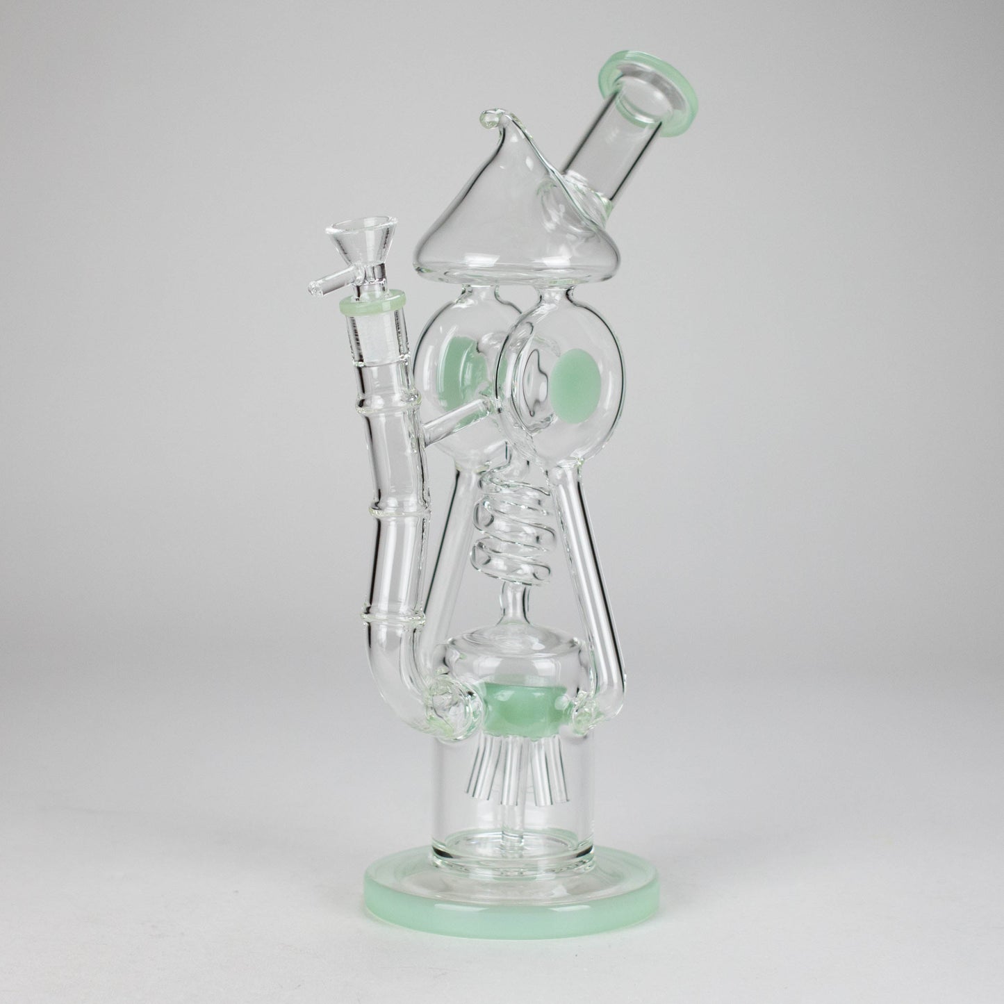 12″ Recycler Glass Bong – 5MM Thick Borosilicate with Coil Tube Design [C1575]