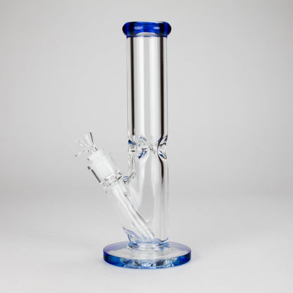12″ 9mm Colored Accented Straight Tube Glass Bong (C1548)