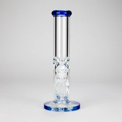 12″ 9mm Colored Accented Straight Tube Glass Bong (C1548)