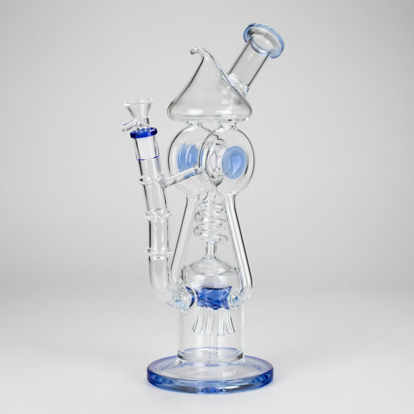 12″ Recycler Glass Bong – 5MM Thick Borosilicate with Coil Tube Design [C1575]