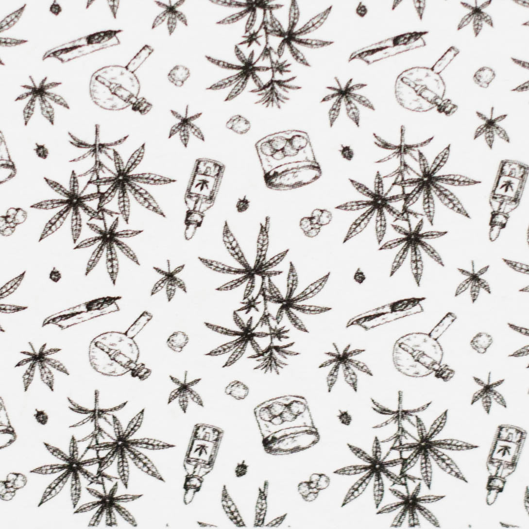 Haze | 9″ Bubble Base Glass Bong – Green Weed Leaf Design (Mini-A)