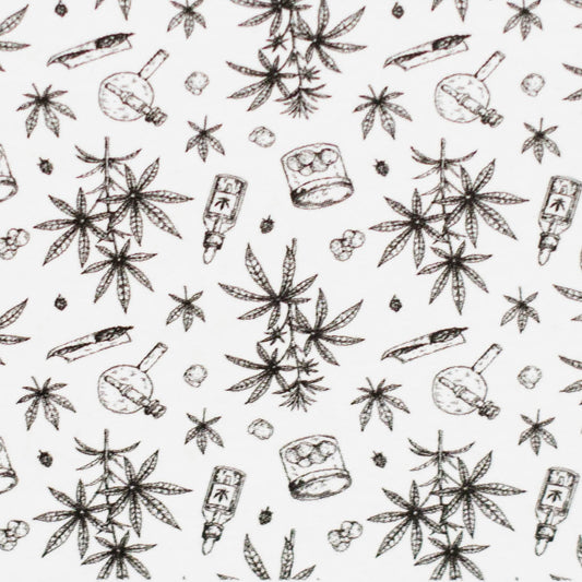 Haze | 9″ Bubble Base Glass Bong – Green Weed Leaf Design (Mini-A)