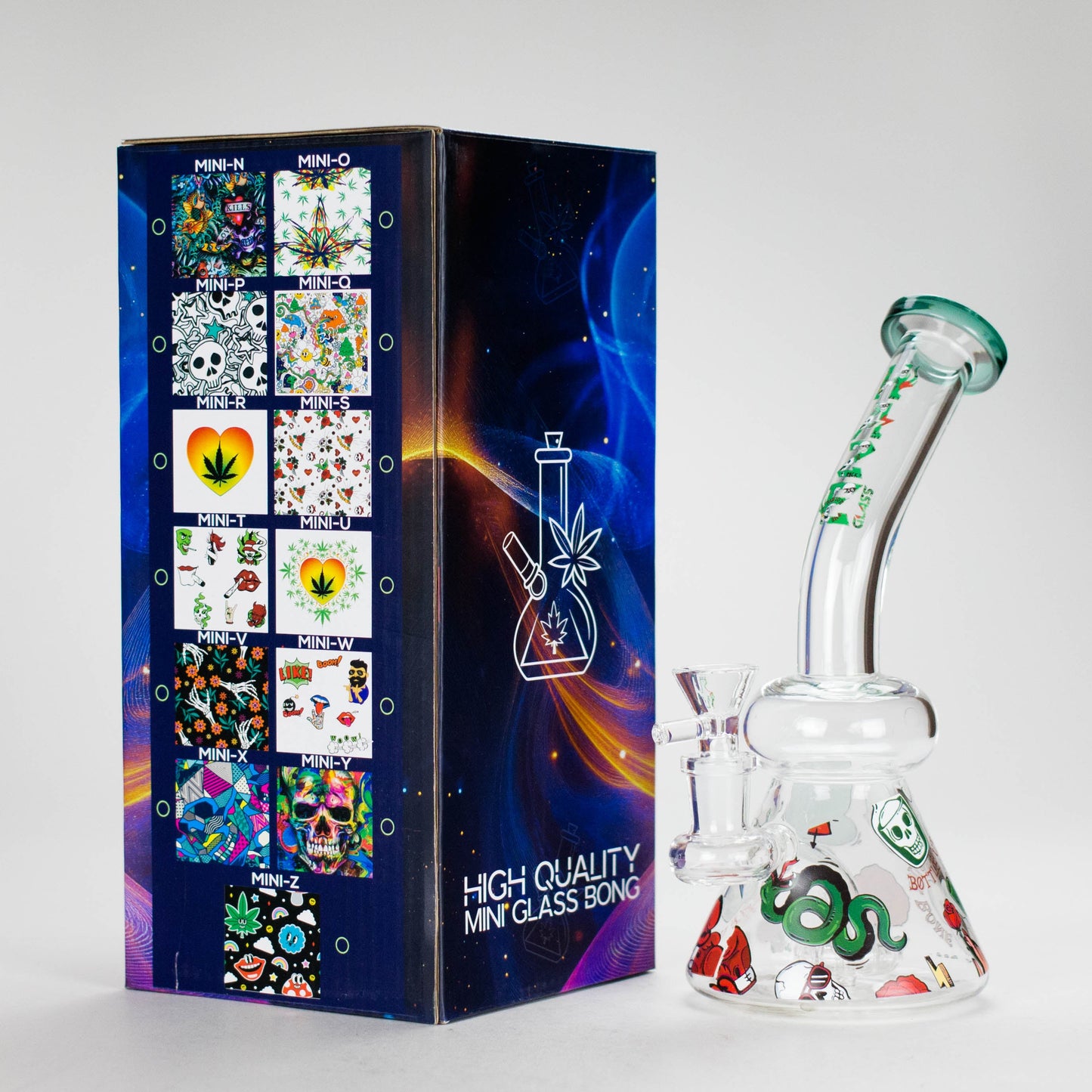 Haze | 8.5″ ROCK’N’ROLL Glass Rig – Teal (Mini-L)