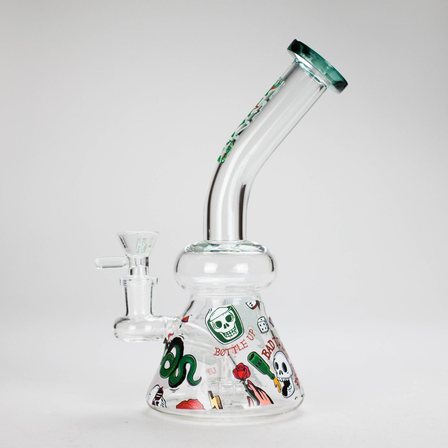 Haze | 8.5″ ROCK’N’ROLL Glass Rig – Teal (Mini-L)