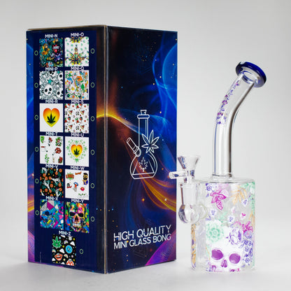 Haze | 9″ Skull Flower Glass Rig – Blue (Mini-M)