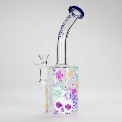 Haze | 9″ Skull Flower Glass Rig – Blue (Mini-M)