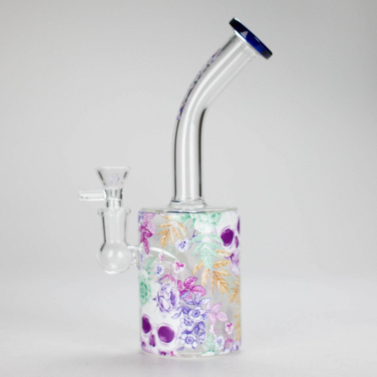 Haze | 9″ Skull Flower Glass Rig – Blue (Mini-M)