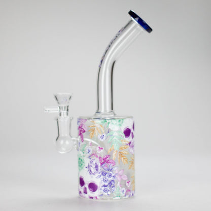 Haze | 9″ Skull Flower Glass Rig – Blue (Mini-M)