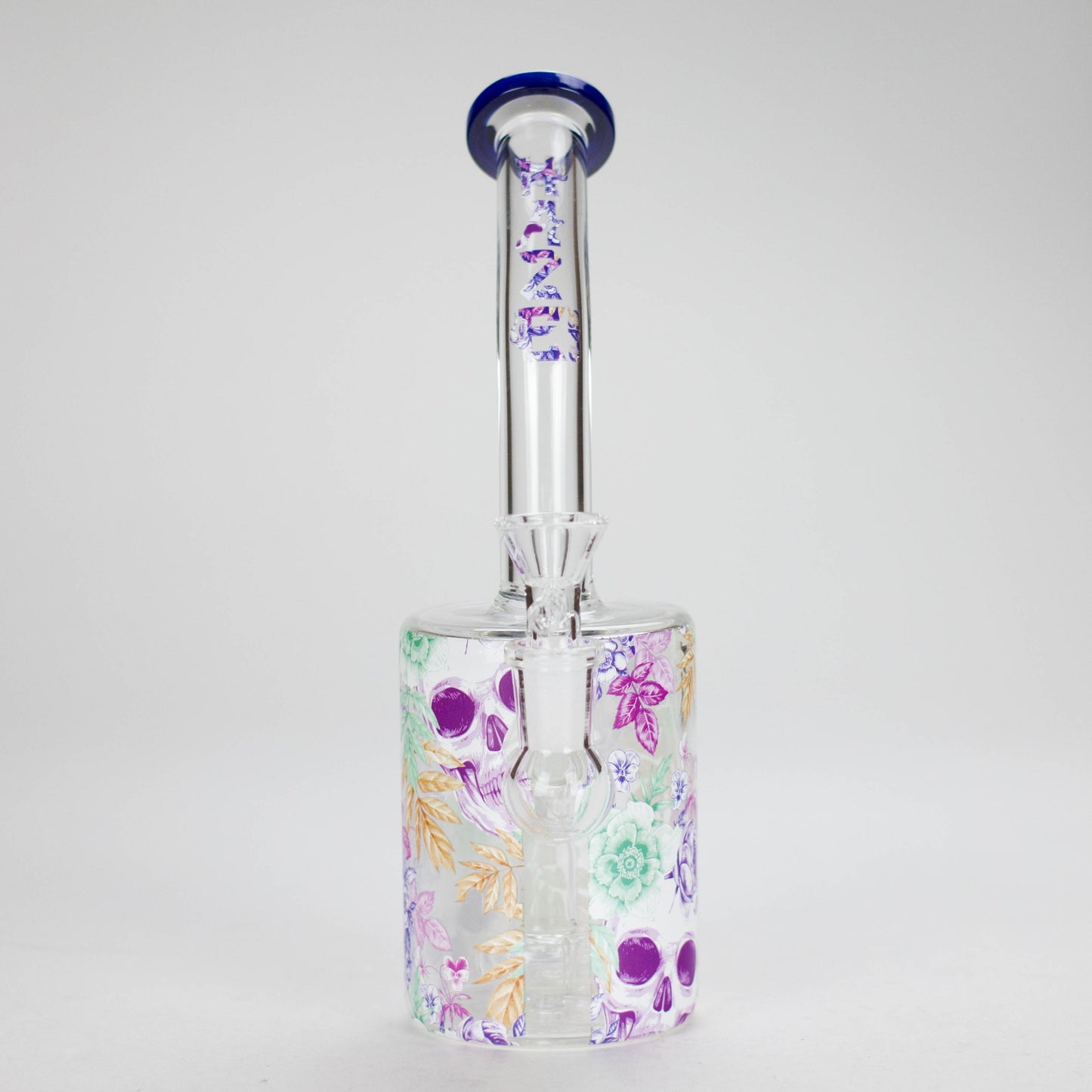 Haze | 9″ Skull Flower Glass Rig – Blue (Mini-M)