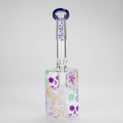 Haze | 9″ Skull Flower Glass Rig – Blue (Mini-M)