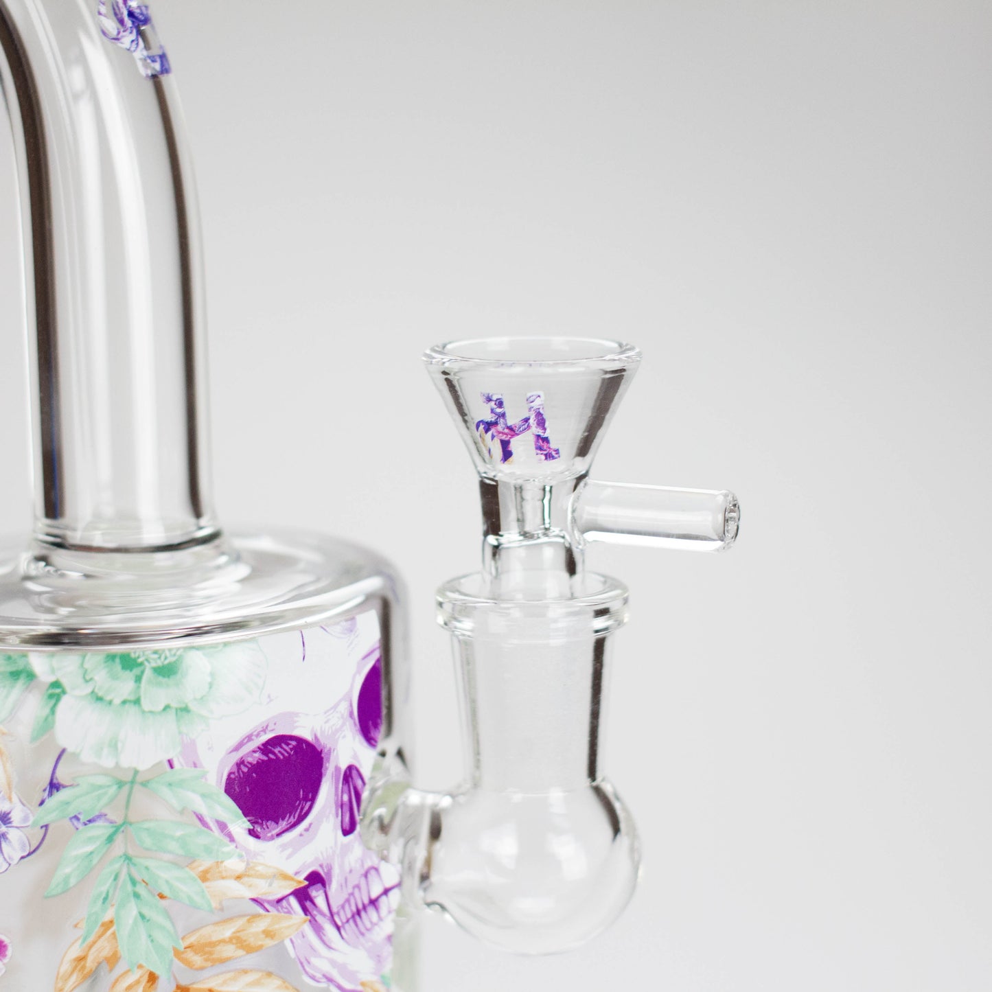 Haze | 9″ Skull Flower Glass Rig – Blue (Mini-M)