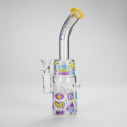 Haze | 9″ 420 Trip Glass Bong – Jade Yellow (Mini-B)