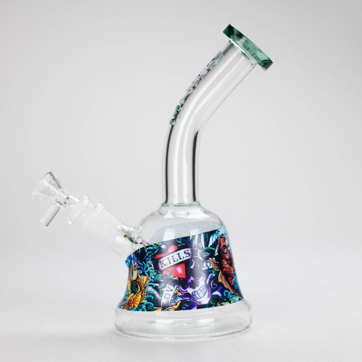 Haze | 8″ Kills Glass Bong – Teal (Mini-N)