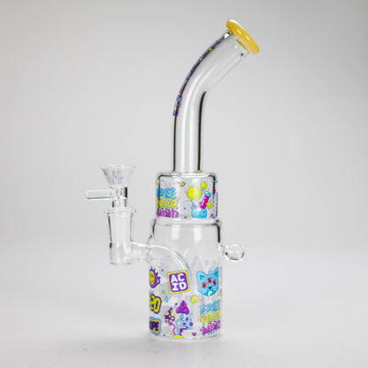 Haze | 9″ 420 Trip Glass Bong – Jade Yellow (Mini-B)