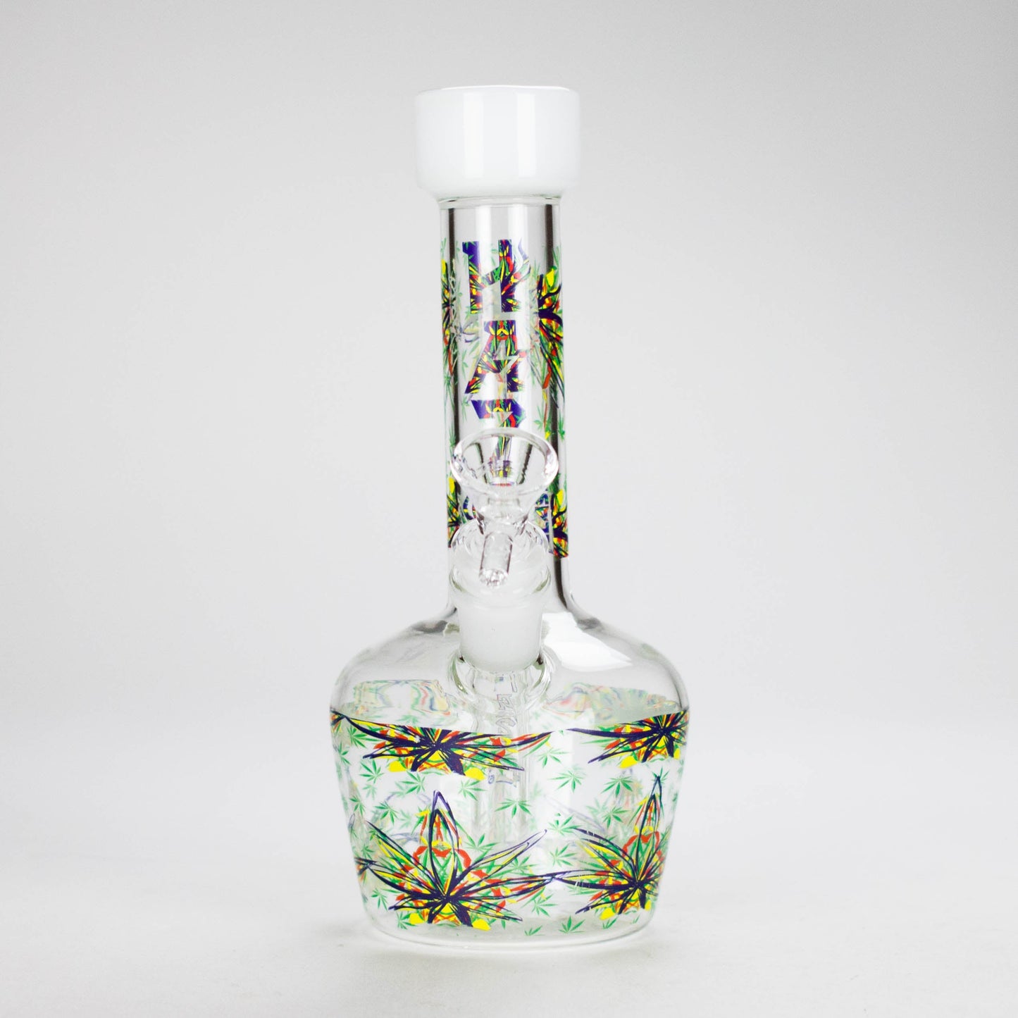Haze | 9″ Leaves Dome Beaker Glass Bong – White (Mini-O)