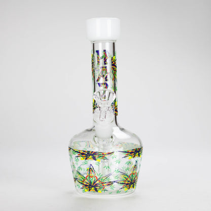 Haze | 9″ Leaves Dome Beaker Glass Bong – White (Mini-O)