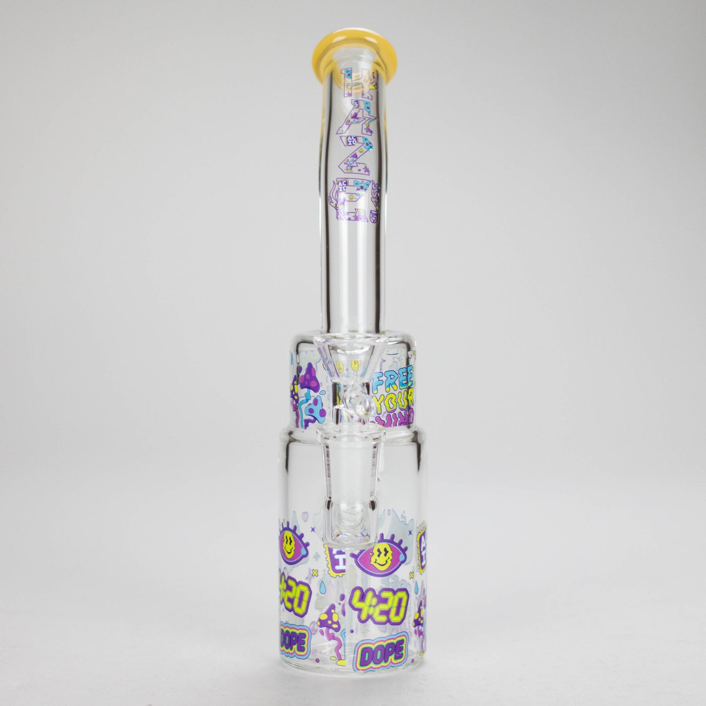 Haze | 9″ 420 Trip Glass Bong – Jade Yellow (Mini-B)
