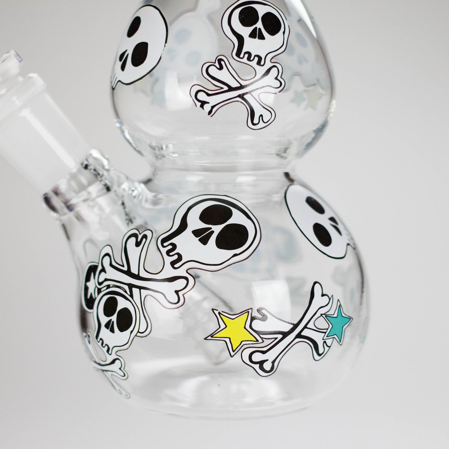 Haze | 9″ Skulls Bubble Glass Bong – Charcoal Black (Mini-P)