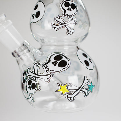 Haze | 9″ Skulls Bubble Glass Bong – Charcoal Black (Mini-P)