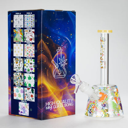 Haze | 9″ Lab Flower Beaker Glass Bong – Jade Yellow (Mini-Q)