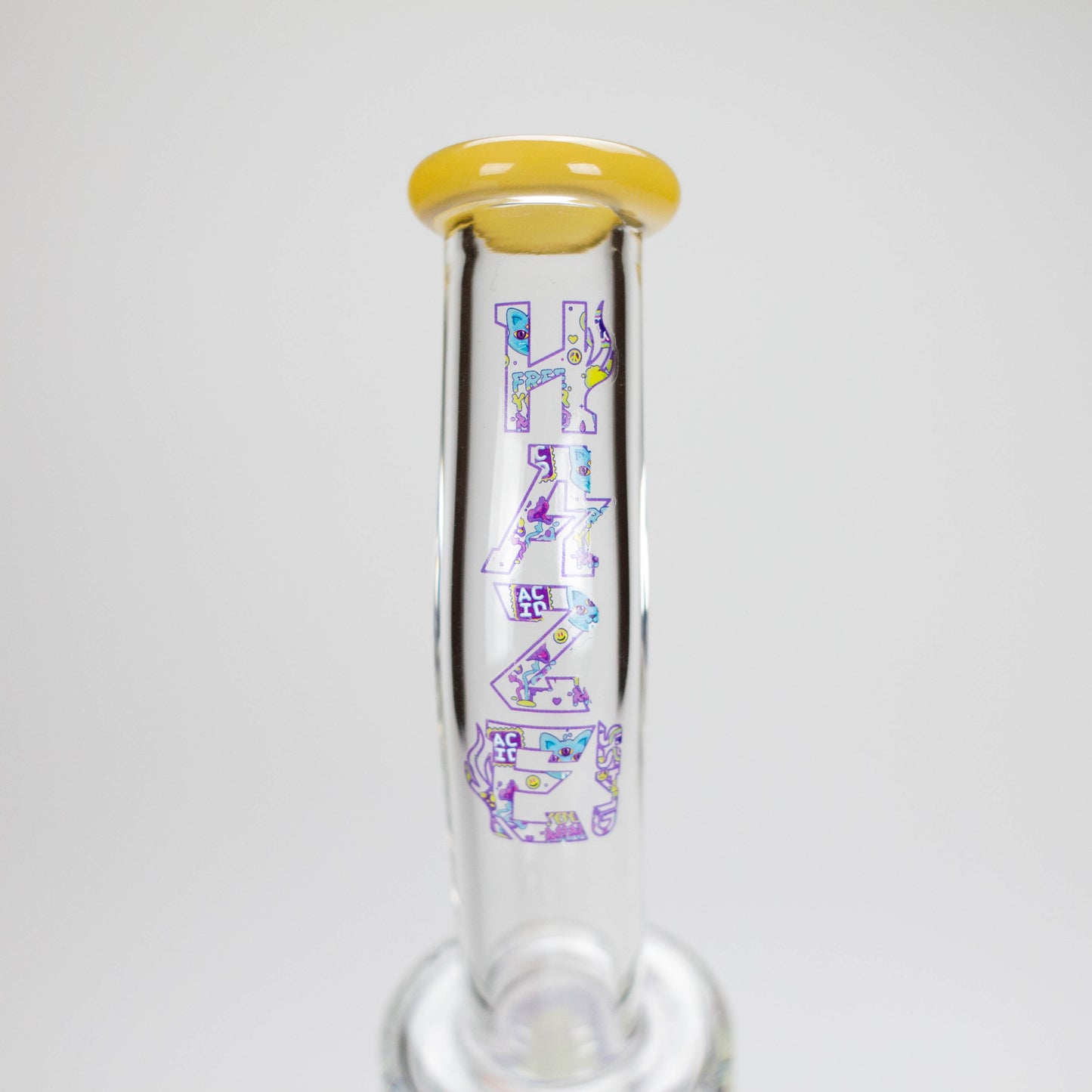 Haze | 9″ 420 Trip Glass Bong – Jade Yellow (Mini-B)