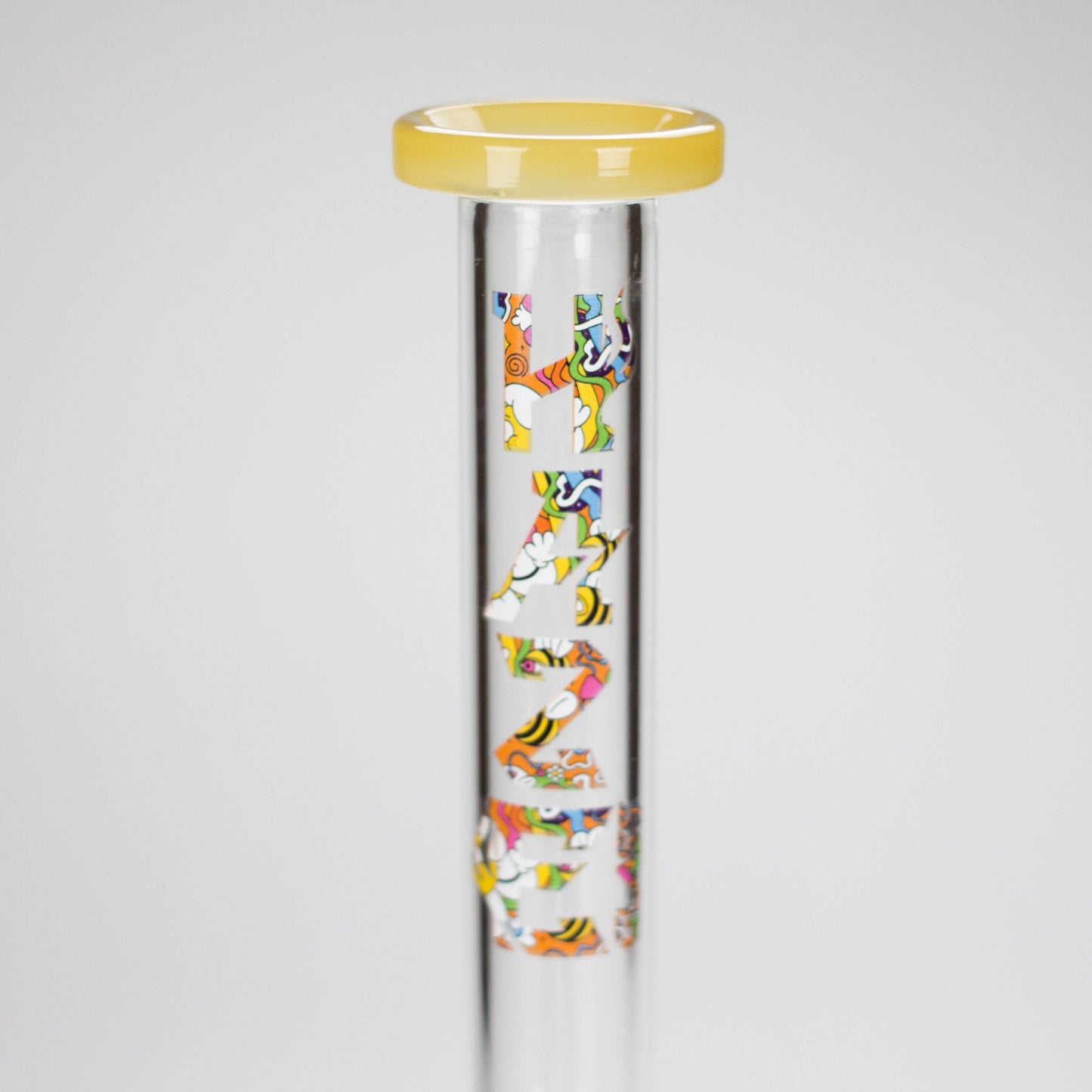 Haze | 9″ Lab Flower Beaker Glass Bong – Jade Yellow (Mini-Q)