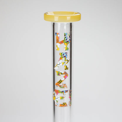 Haze | 9″ Lab Flower Beaker Glass Bong – Jade Yellow (Mini-Q)