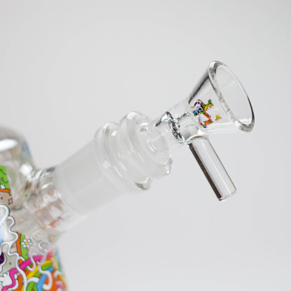 Haze | 9″ Lab Flower Beaker Glass Bong – Jade Yellow (Mini-Q)